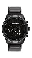 Calvin Klein Men's CK Fearless 25200295 Qtz Multifunction Watch, Black Dial, 44mm