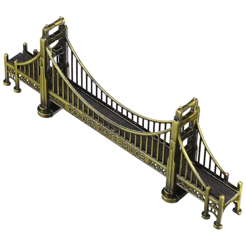 CONGARTENO アロイ製ゴールデンゲートブリッジ模型 レトロ世界ランドマーク装飾 デスクトップ置物 アメリカ有名建築インテリア