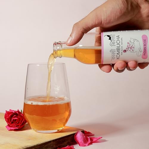 Image of KAALI BILLI Kombucha Indian Rose | Naturally Brewed Fermented Tea Drink with Floral Notes | Refreshing Beverage for Everyday Consumption | 250 ml Pack of 4