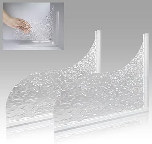 DARMA Detachable Shower Splash Guard, Self-Adhesive Transparent Stone Pattern Shower Corner Water Guard, Tub Splash Guards to Keep Water in Shower, Acrylic Clear Bath Splash Guard for Bathtub (2Pcs)