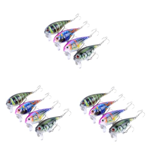 Leurres de peints POPETPOP pour mer et eau douce avec 12 leurres flottants artificiels