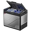 BougeRV 12 Volt Portable Refrigerator, 81 Quart Rocky V2.0 Dual Zone Car Fridge Freezer with LG Compressor, Compressor Cooler with App Control 12/24V DC, 110~240V AC for Camping, Travel, RV, Truck