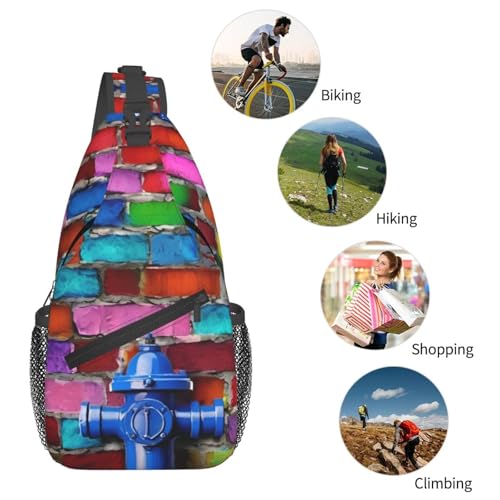 Bolso tipo Sling con estampado ladrillos para mujeres y hombres miniatura 6