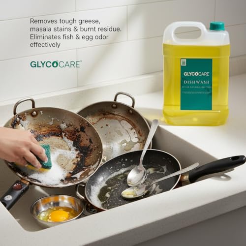 Image of Dishwash Gel - Tough on Grease, Gentle on Hands (Yellow, 5 Ltr.)