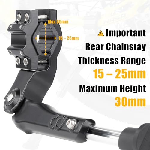 CyclingDeal Adjustable Bicycle Kickstand Rear Mount Type - for Mountain Bikes MTB & 700C Road Hybrid Bikes Kids Bikes - Premium Quality Aluminium Alloy with New Clamp Design - for 24" - 29" & 700c - Thumbnail 4