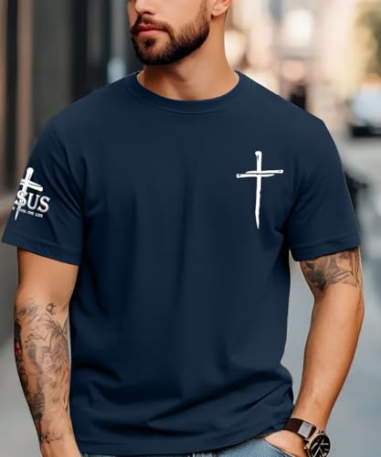 Image of Christian Shirts for Men Jesus Cross Shirt Religious Faith T Shirts