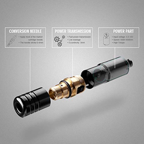 Solong Tattoo Pen Rotary Tattoo Machine & Permanent Makeup Pen 10W Motor Needle Cartridges Black Em128-1 #TOP6