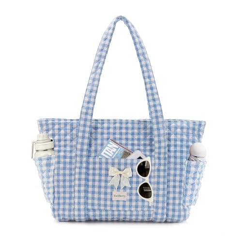 Bolso Tote acolchado para mujer con bordado floral miniatura 1