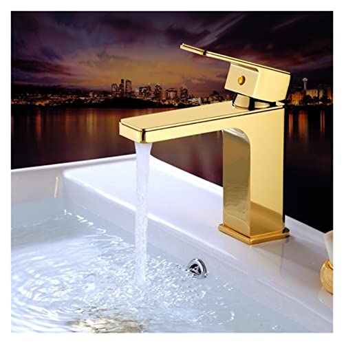 Mitigeur de lavabo carré en laiton ORB avec commande mono-levier pour eau chaude et froide