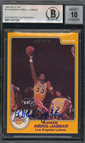 Kareem Abdul-Jabbar 1983 Star Autographed Basketball Card #14 Graded BGS ...