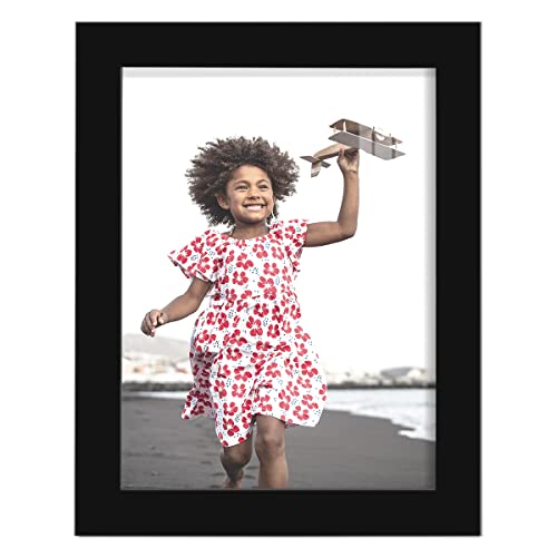 Renditions Gallery 6X8 Inch Picture Frame High-End Modern Style, Made Of Solid Wood And High Definition Glass Ready For Wall And Tabletop Photo Display, Black Frame #TOP5