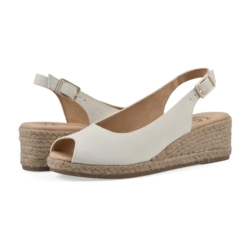 WHITE MOUNTAIN Women's Maize Sling-Back Mini-Heel Espadrille Sandal, Natural/Fabric, 6.5 by WHITE MOUNTAIN - Image 2