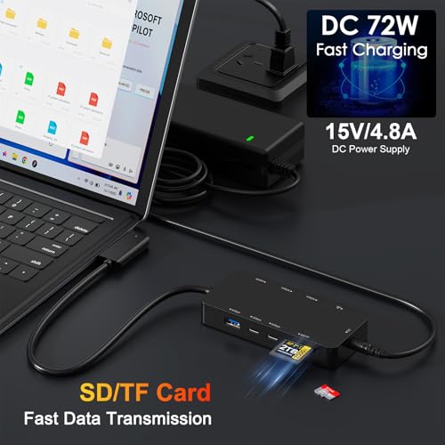Surface Pro Estación de Acoplamiento para Evitar Falta de Puertos con Conexión HDMI 4K 6