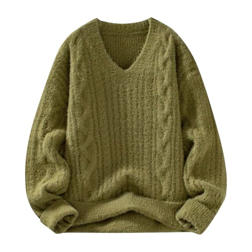 Suéter de punto grueso para hombre contra el frío con cuello moderno XL