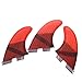 Surfing Fins Surfboard Rudder Fiberglass Honeycomb Surf Fin Surfing Accessories Surfboard Fins Three-Piece Tail Fin (Color : Red, Size : G7)