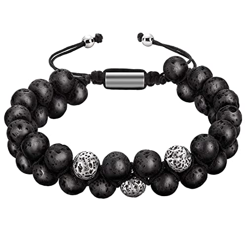 Souarts 8 mm - Pulsera de piedra natural para hombres, pulsera de ojo de tigre Chakra Set unisex pulsera para pareja, Zen Piedra Perlas naturales, cuerda de regalo de cumpleaños, joyas Cover