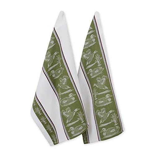 Dii Woodlands Collection Dishtowel Set, 18X28, Duck Jacquard, 2 Piece #TOP19