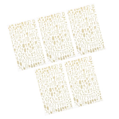 Parliky 5Pcs Glitter Letters and Numbers Stickers Self Adhesive Decorative Decals for DIY Crafts for Creating Study Atmosphere and Learning Alphabets