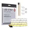 BTF-LIGHTING FCOB COB LED Strip CCT Flexible High Density 9.8FT 640LED/m Tunable 3000K-6000K DC12V CRI 90+ Dimmable Light Ribbon for Bedroom Kitchen Indoor Decoration(No Adapter or Controller)