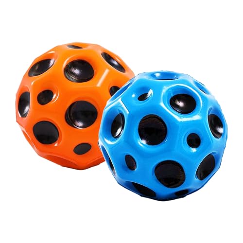 Tendry Extreme High Bouncing Ball Moon Shape for Kids of All Ages, Improve Hand-Eye Coordination, Easy to Grip and Catch by Athletes as a Sport Training Balls (2 Pcs)