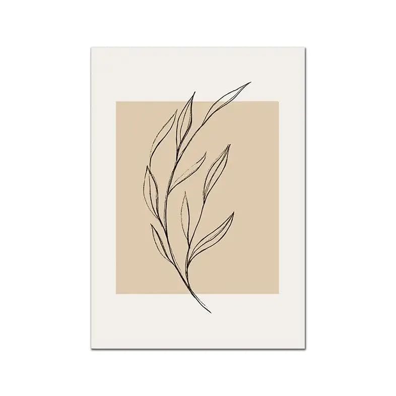 Tableau Abstrait Plantes Toile pour Rénover un Mur Vide 3PCS