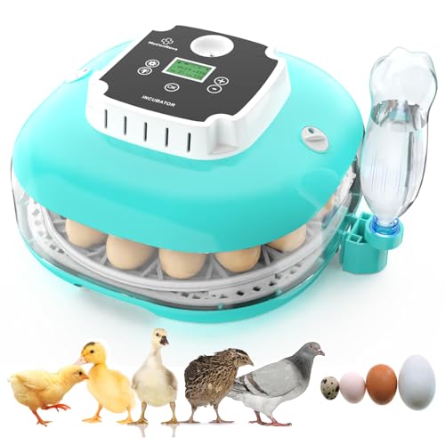 Incubator for Hatching Eggs, Automatic Egg Turner and Humidity Control, Holds 22 Eggs, 360° View, Built-in Egg Candler for Chicken, Duck, Quail,Goose,Pigeon