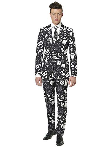SUITMEISTER Black Icons Halloween Suit | Mens Slim Fit M | Includes Matching Blazer Jacket, Pants & Tie | Perfect for Festive Parties