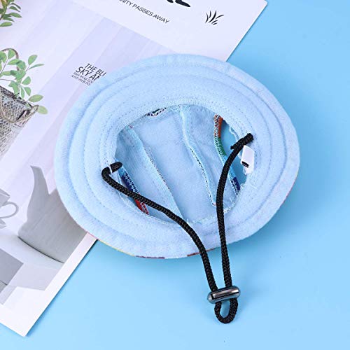 Winomo Round Brim Pet Cap Stripe Pet Dog Mesh Porous Sun Cap With Ear Holes For Small Dogs (Size S Diameter:15Cm/5.9Inch Head Circumference:27Cm/10.6Inch) #TOP2