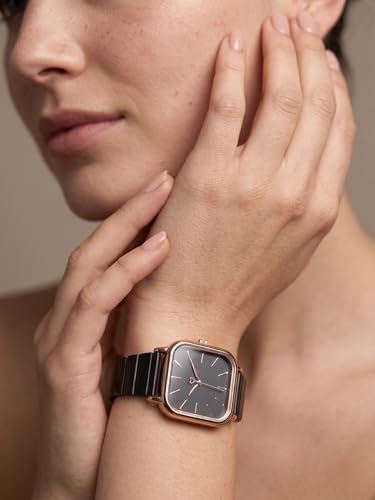 Image of AMERICANVIBER | Premium Square Analog Watch for Women & Girls | Stylish Stainless Steel Strap | Elegant Heart Second Hand | Adjustable Lock | Trendy Ladies Wrist Watch under 499 | Square Case Design | Perfect for Casual | Affordable Fashion Watch for Girls