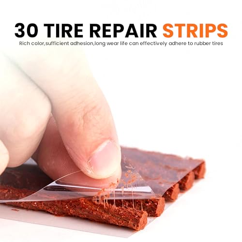 Image of GRAND PITSTOP Universal Tyre Puncture Repair Kit (Pack of 30 pcs), Heavy Duty Car Emergency Tool Kit for Flat Tire Tubeless Tire Plug Kit for Autos, Cars, Motorcycles, Trucks, RVs, etc.