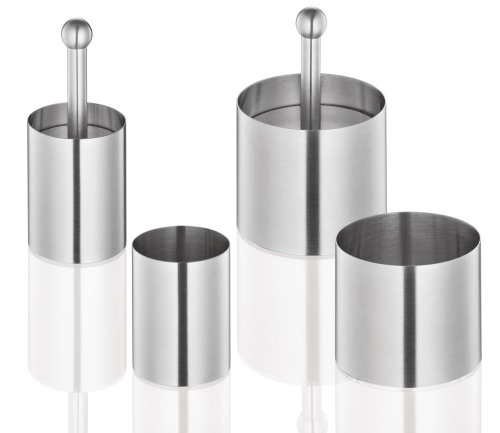 KÜCHENPROFI Dessertringe und Vorspeisenringe 4 Stück rund mit Auslöser