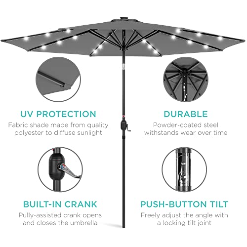 Best Choice Products Solar LED Patio Umbrella #TOP30