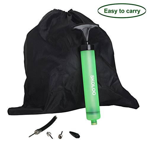 Skoloo 10" Portable Hand Air Ball Pump Inflator Kit With Needle, Nozzle, Extension Hose For Soccer Basketball Football Volleyball Water Polo Rugby Exercise Sports Ball Balloon Swim Inflatables, Green #TOP7