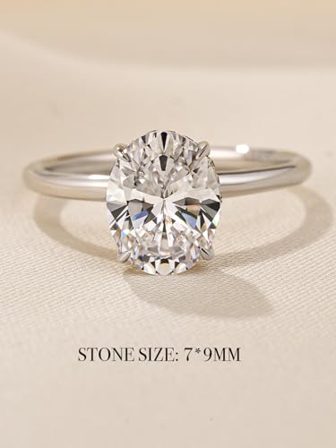 1.5CT Elongated Oval Cut Solitaire Engagement Ring for Women,Simulated Diamond Ring,925 Sterling Silver Promise Ring2