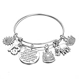 Birthday Gifts for Women Girls Bracelet - Expandable Charm Bracelets Birthday Bangle for Friend, Mom