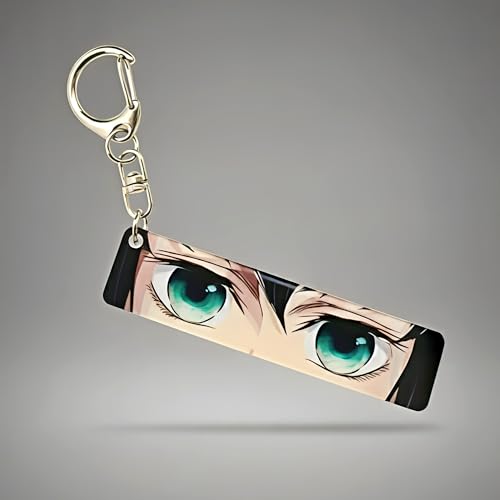 Image of Dem-on Slayer Anime Acrylic Glowing Eyes Keychain | Luminous Eye Glow Key Ring | Premium Otaku Accessory for Bags, Bikes, Cars, Backpacks & Key Holder