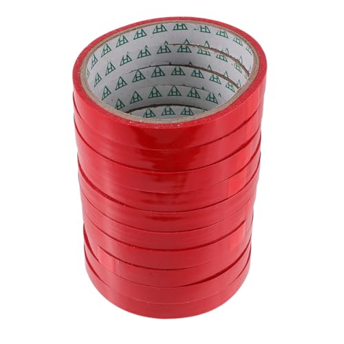 DINHEAROM 10 Rollos Cinta para Sellar Alimentos Roja, Cinta Adhesiva para Máquinas Atadoras de Supermercado, 1,2 CM X 30 M, Uso Fácil y Adhesión Duradera