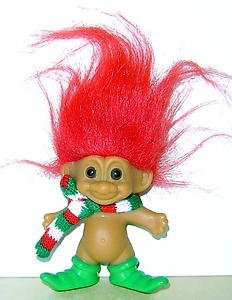Troll Russ Holiday Merry Little Elf Lucky Doll Figure Red