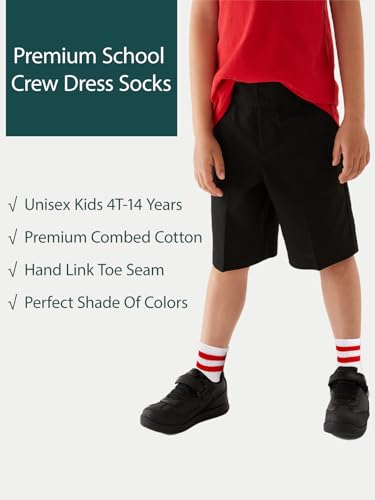 Image of COTTON DAY Unisex School Kids Boys Girls Soft Combed Cotton Athletic Socks