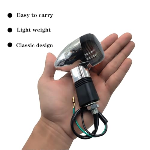 Image of Universal 4pcs Motorcycle Turn Signals Chrome Bullet Front Rear Lights Compatible with Harley Honda Suzuki Yamaha Kawasaki Motorcycle Bobber Chopper(Smoke shell)