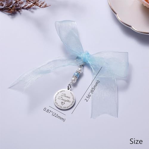 Ralukiia Something Blue for Daughter in Law, Bridal Bouquet Charm for Bride, Gift for Bonus Daughter on Wedding Day, Bridal Shower Gift, Blue Pearl Wedding Charm from Mother in Law4