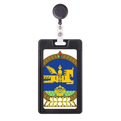 Porte-badge rétractable avec emblème de Mongolie pour cartes de bureau
