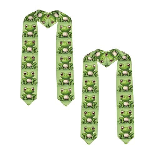 Cute Frog Print Flat Shawl - Satin Shawl for Graduation Ceremony Gift for Son Daughters Friends Sisters2
