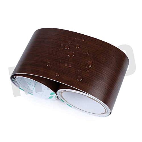 Image of KREEPO Waterproof Waist Line Wall Sticker Self Adhesive Baseboard Wallpaper Border Roll Decals Home Decor Film (Size 4Inch x 10m) (Wood-8)