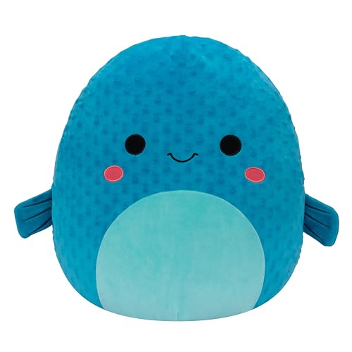 Squishmallows Original 16in Refalo The Blue Pufferfish – Official Jazwares Plush (Large)