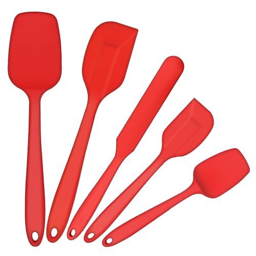 Herogo Silicone Spatula Spoon Set of 5, Food Grade Kitchen U