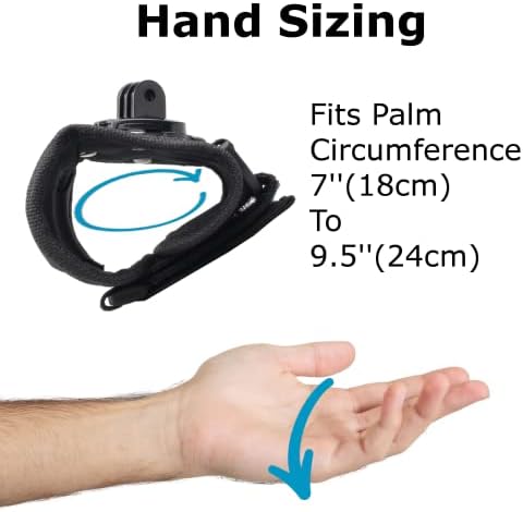 Digicharge Action Camera Hand Mount Wrist Strap Compatible For GoPro Hero11 Hero10 Max Hero9 Hero8 Hero 11 Mini 10 9 8 7 Akaso Crosstour Campark Fitfort Garmin VIRB Apeman Camkong Apexcam Go Pro Cam