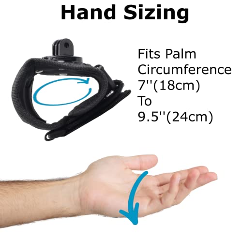 Digicharge Action Camera Hand Mount Wrist Strap Compatible For GoPro Lit Hero Hero13 13 Hero12 12 Max 2/ DJI Osmo Action 5 / Hero 11 Mini 10 9 8 Akaso Crosstour Campark Apeman Camkong Go Pro Cam