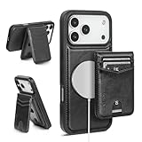 SkyEagle Compatible with Magsafe 2 in 1 Detachable iPhone 17 Pro Wallet Case with Card Holder for Women Men,Magnetic PU Leather RFID Blocking Flip Kickstand Credit Slots,for Apple 17 Pro 6.3