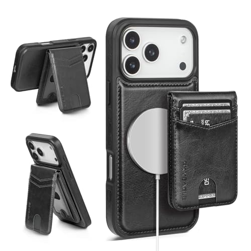 SkyEagle Compatible with Magsafe 2 in 1 Detachable iPhone 17 Pro Wallet Case with Card Holder for Women Men,Magnetic PU Leather RFID Blocking Flip Kickstand Credit Slots,for Apple 17 Pro 6.3